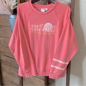 Roxy XXL Kids pink crew neck NWT